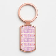 Square Abstract Flowers Mauve Luxury Keyring 4