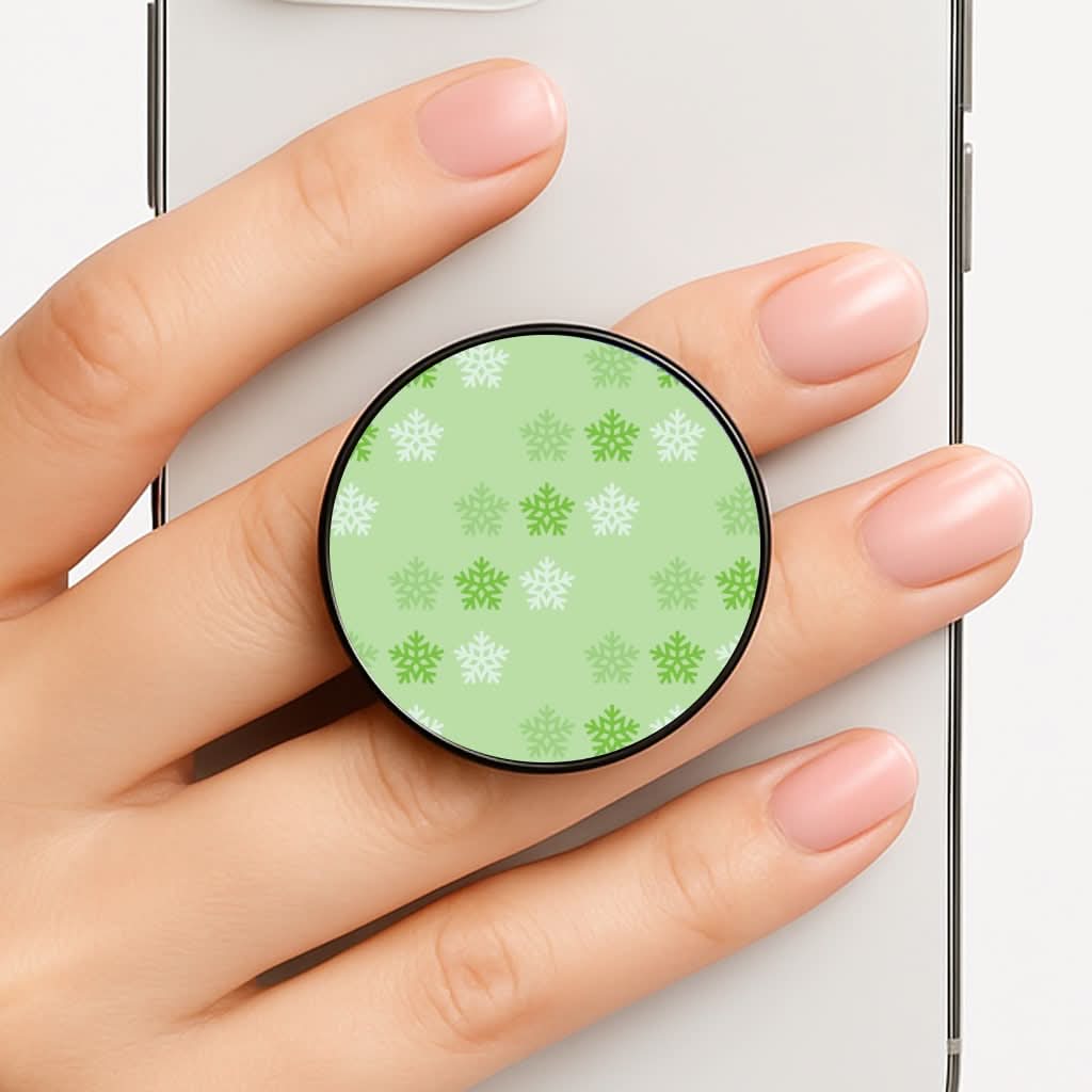 Green Slowflakes Christmas Pattern Phone Grip