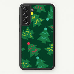 Abstract Christmas Trees Pattern Galaxy S21 Case
