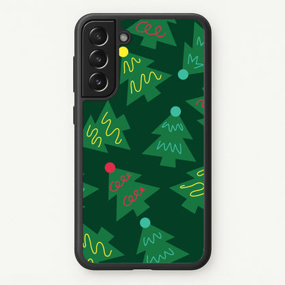 Abstract Christmas Trees Pattern Galaxy S21 Case