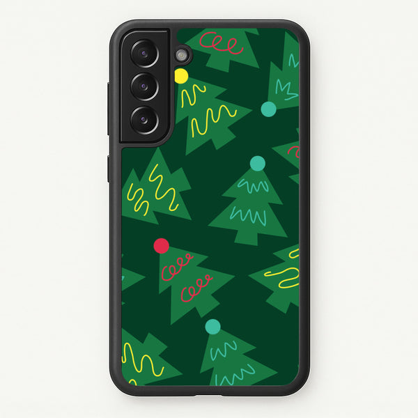 Abstract Christmas Trees Pattern Galaxy S21 Plus Case