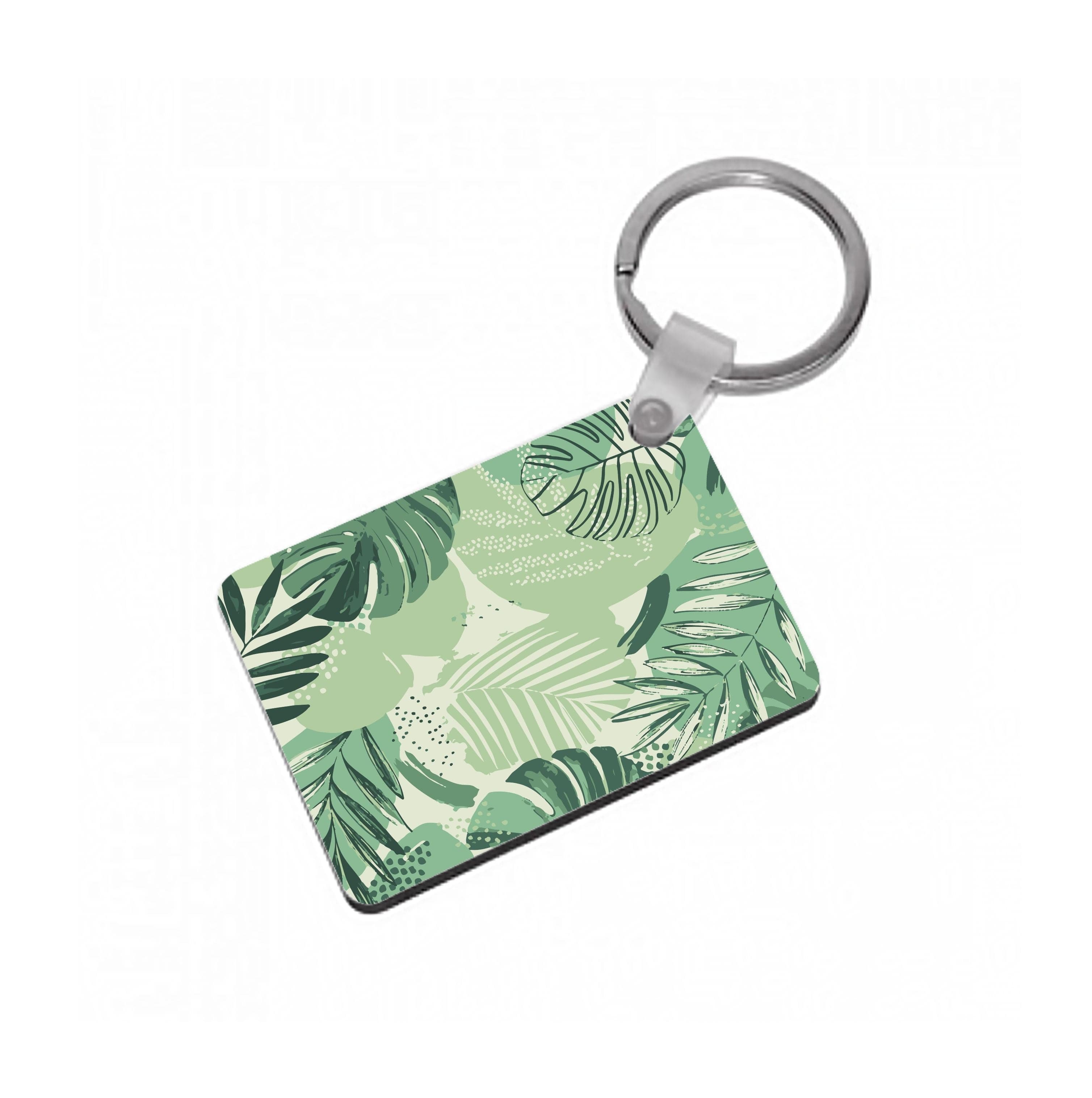 Green Leaf Pattern - Foliage Keyring