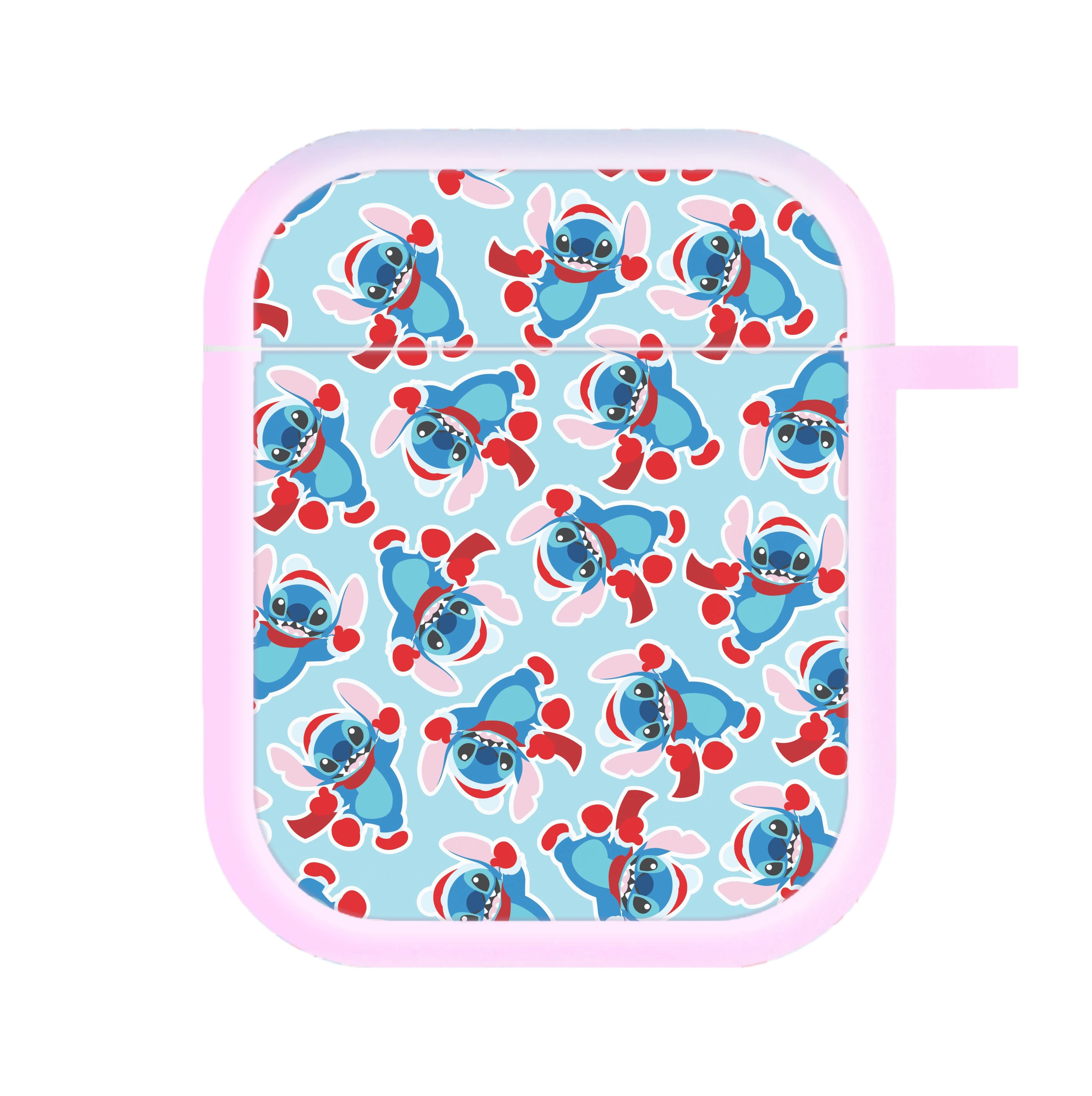 Blue Alien Christmas Pattern AirPods Case