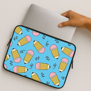 Pencils And Scribbles Pattern Laptop Sleeve 2