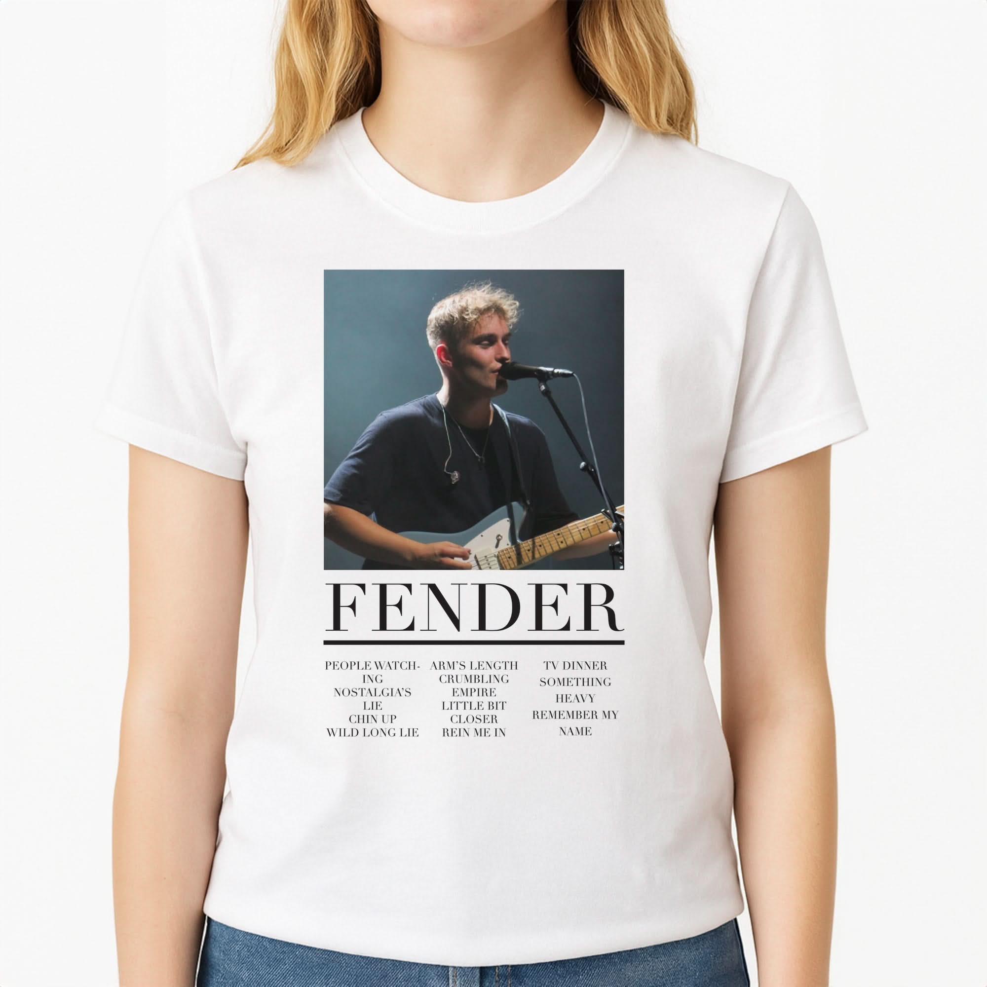Fender Orange Song List Womens T-Shirt