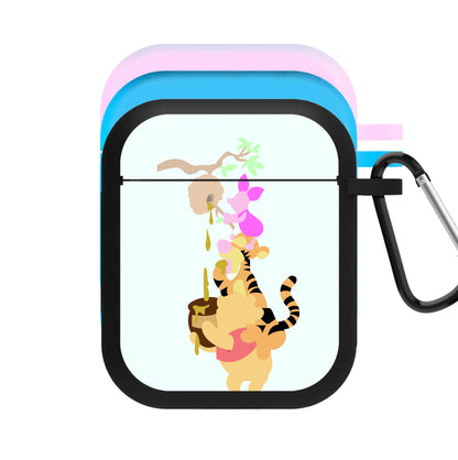 Bouncing Tiger , Piglet , Yellow Bear AirPods Case