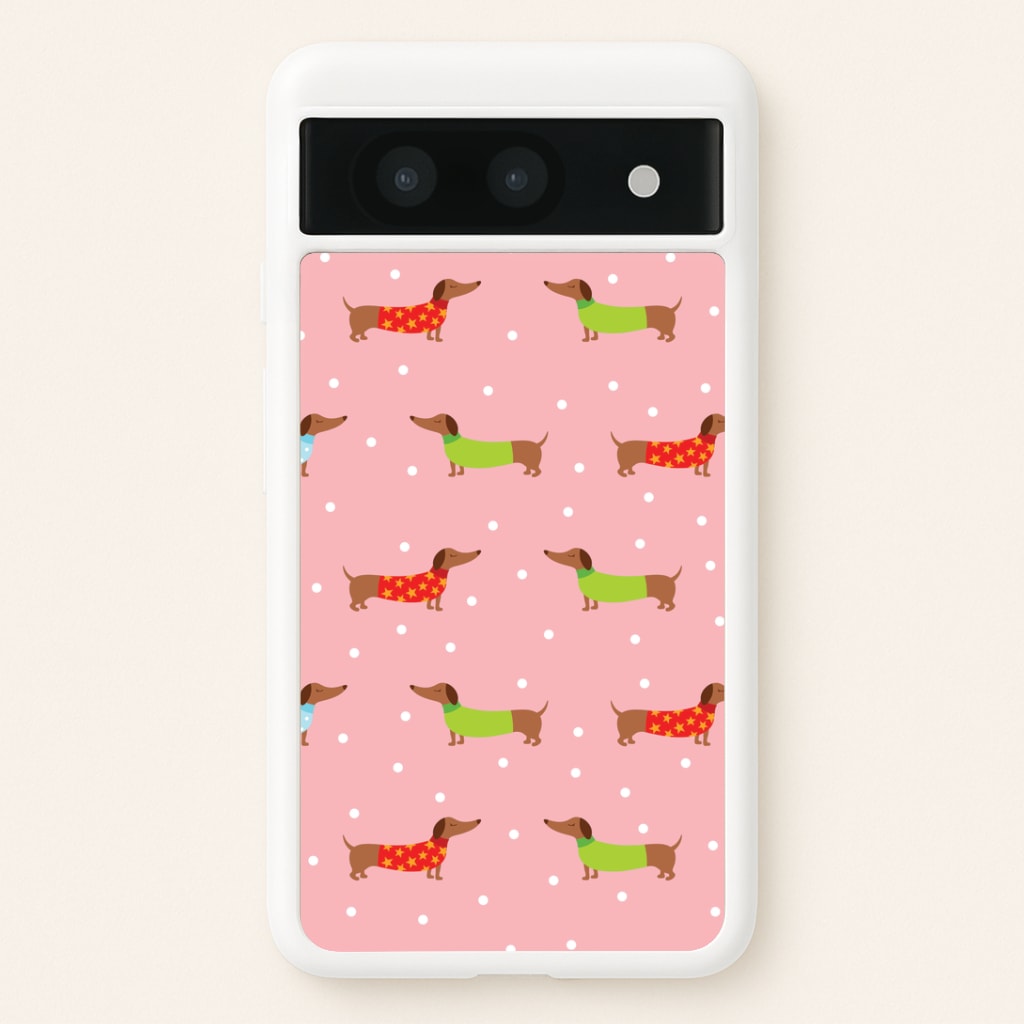 Christmas Jumpers Dachshund Pattern Google Pixel 8a Case