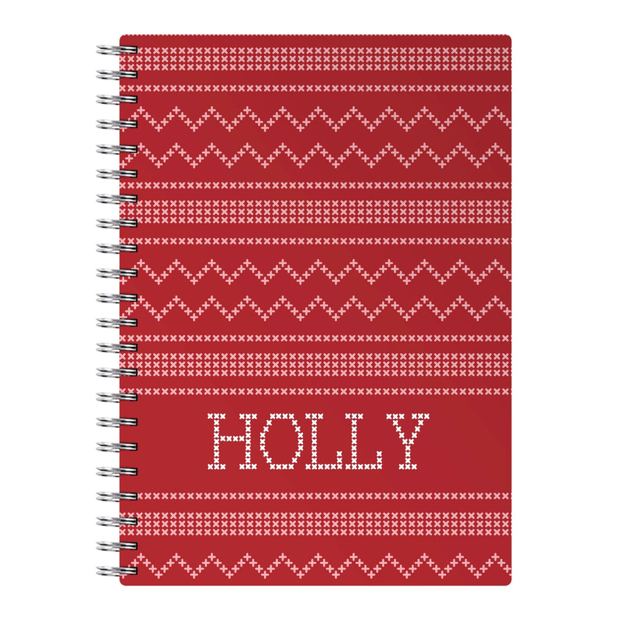 Personalised Christmas Jumper Red Notebook