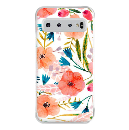 Peach Watercolour Floral Pattern Phone Case