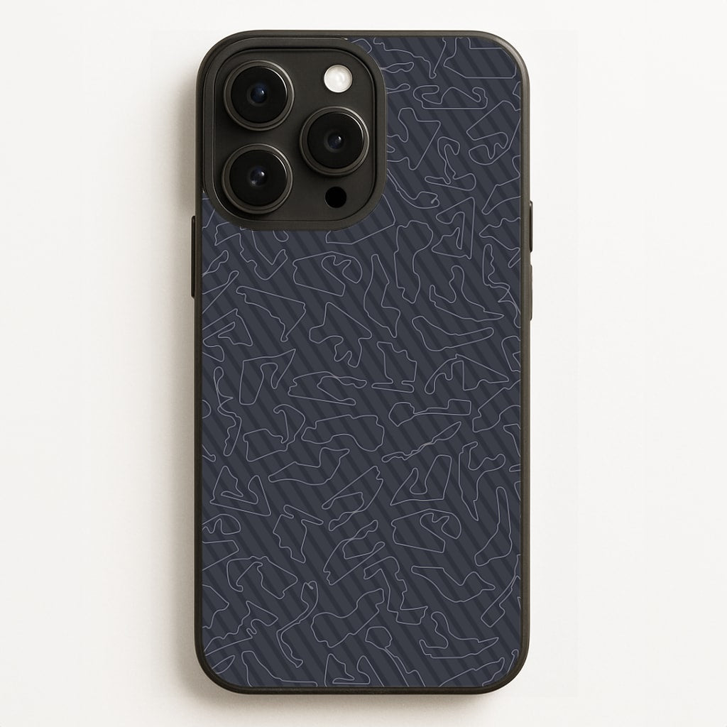 Track Outlines Gray Phone Case for iPhone, Samsung Galaxy and Google Pixel