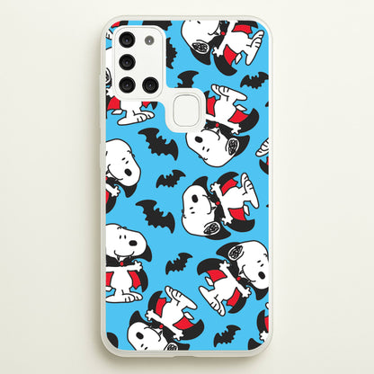 Cartoon Beagle Vampire And Bats Pattern Galaxy A21s Case
