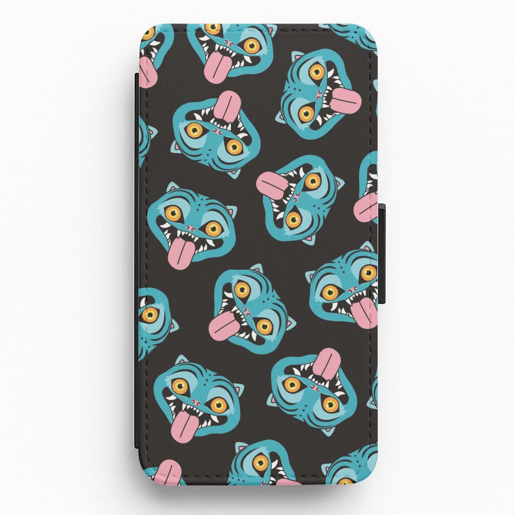 Demon Cat Pattern Flip / Wallet Phone Case