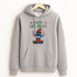 Cute Blue Alien Elf Unisex Grey Hoodie