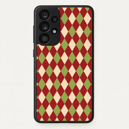 Red And Green Argyle Christmas Pattern Galaxy A53 Case