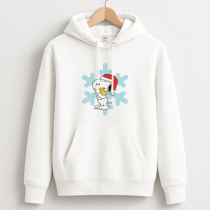Christmas Cartoon Beagle And Bird  Unisex Hoodie