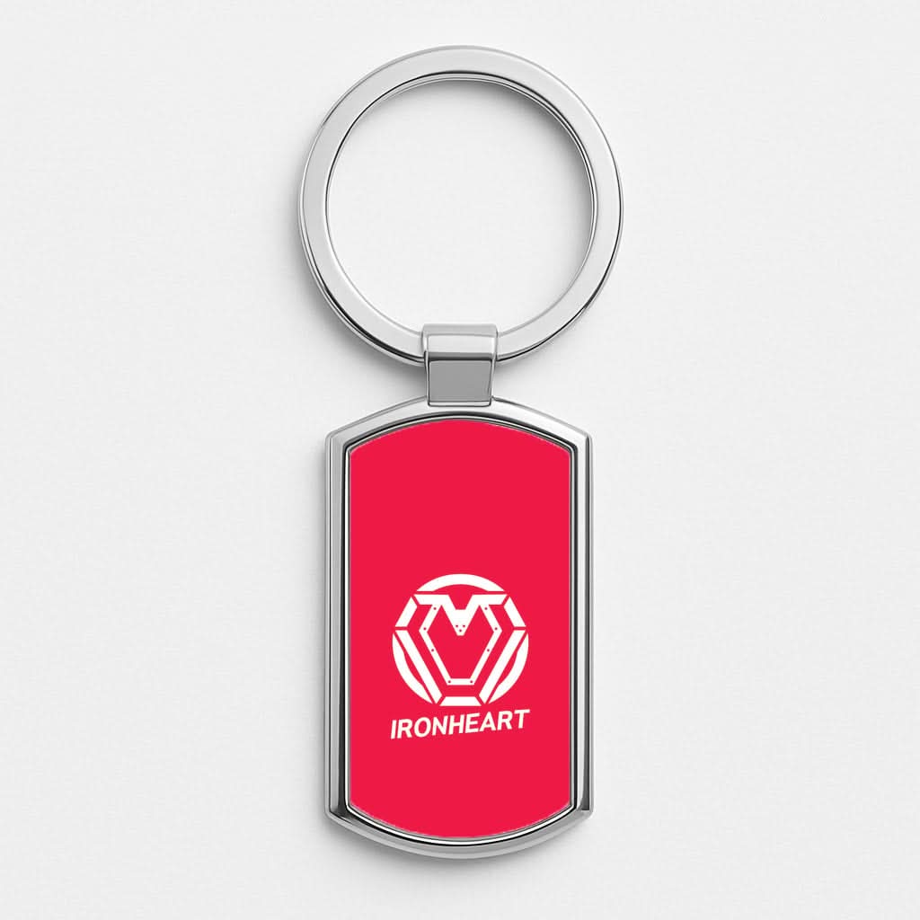 Metal Heart Symbol Silver Metal Keyring