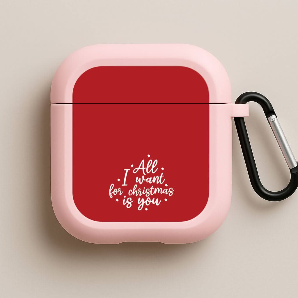All I Want For Christmas Is You Stars Pink AirPods Case