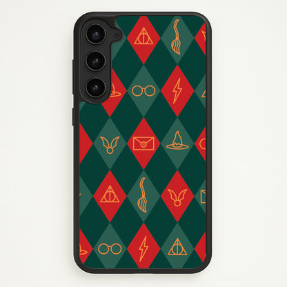 Christmas Wizard Icons Argyle Pattern Galaxy S23 Plus Case