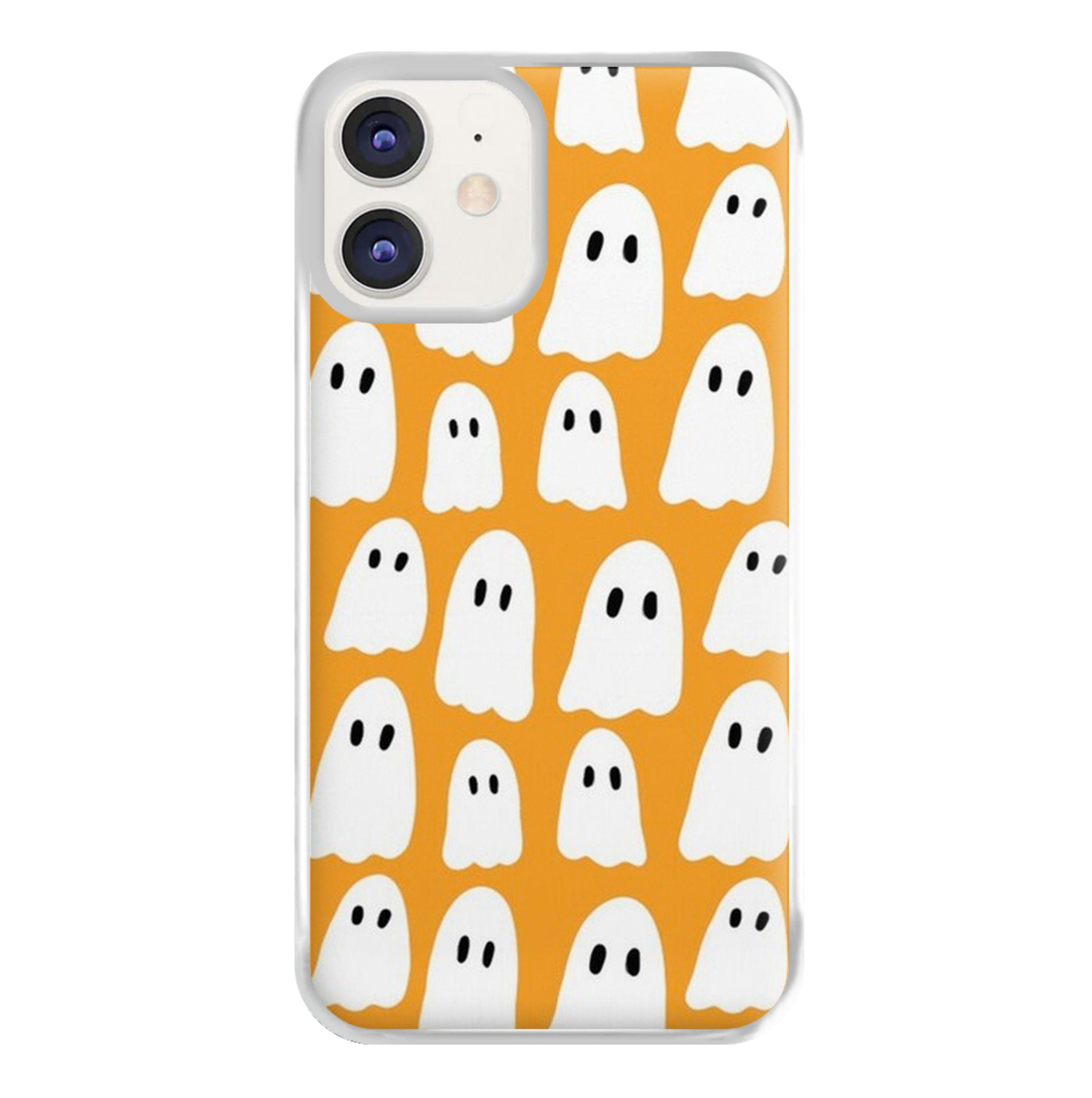 Orange Ghost Halloween Pattern Phone Case