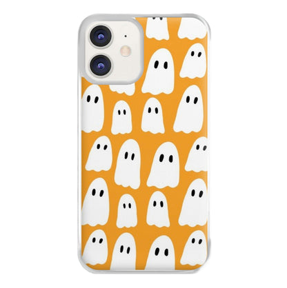 Orange Ghost Halloween Pattern Phone Case