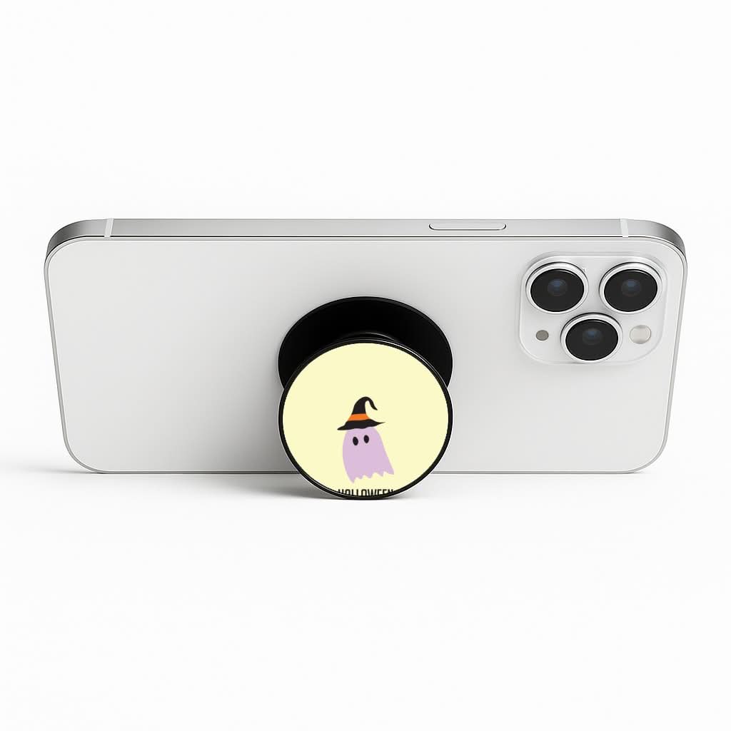 Purple Ghost Halloween Vibes Phone Stand