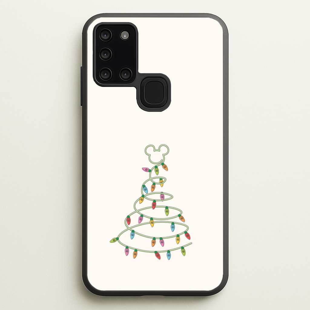 Cartoon Mouse Christmas Tree Lights Galaxy A21s Case