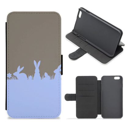 Bunny Outline  Flip / Wallet Phone Case