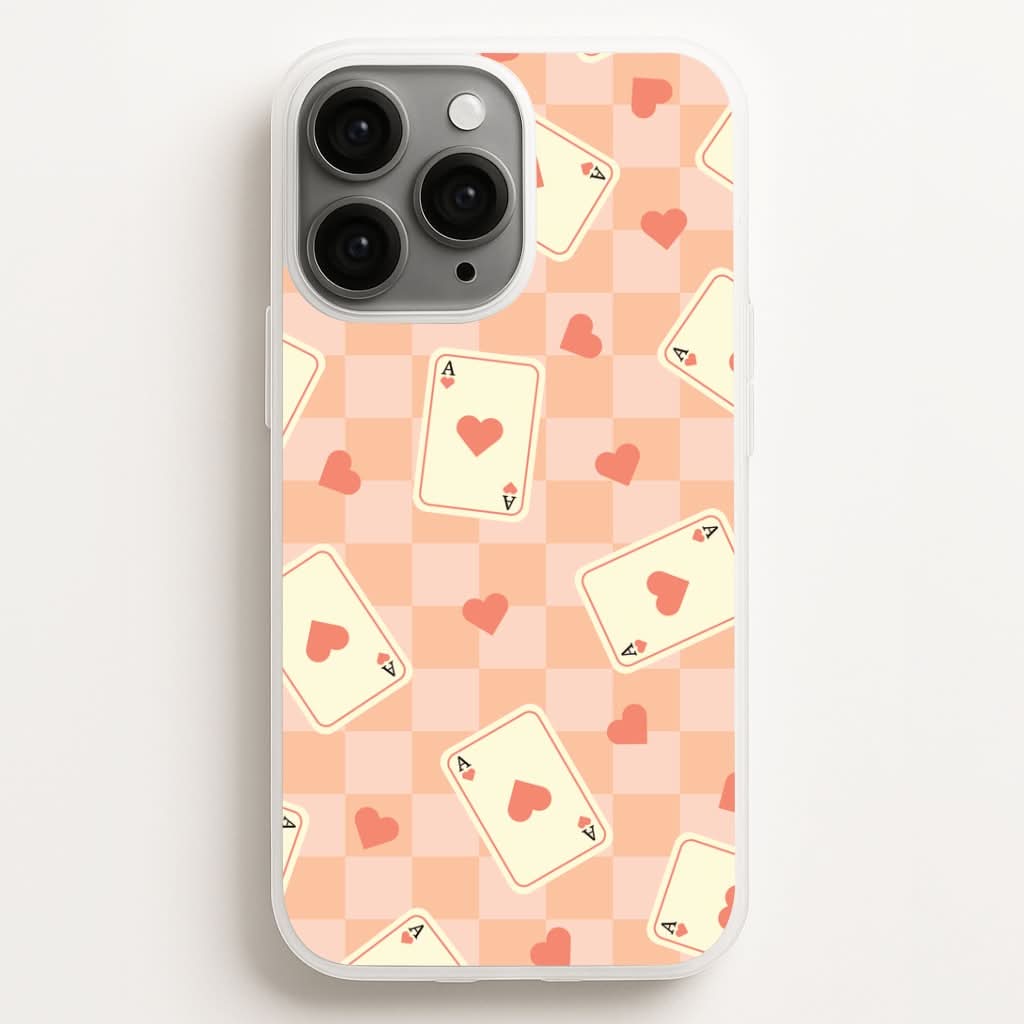 Cute Playing Cards And Hearts Pattern Phone Case for Apple iPhone, Samsung Galaxy, Huawei and Google Pixel