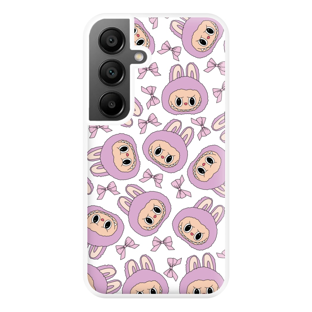 Cute Purple Monster And Bows Pattern Galaxy A55 Case