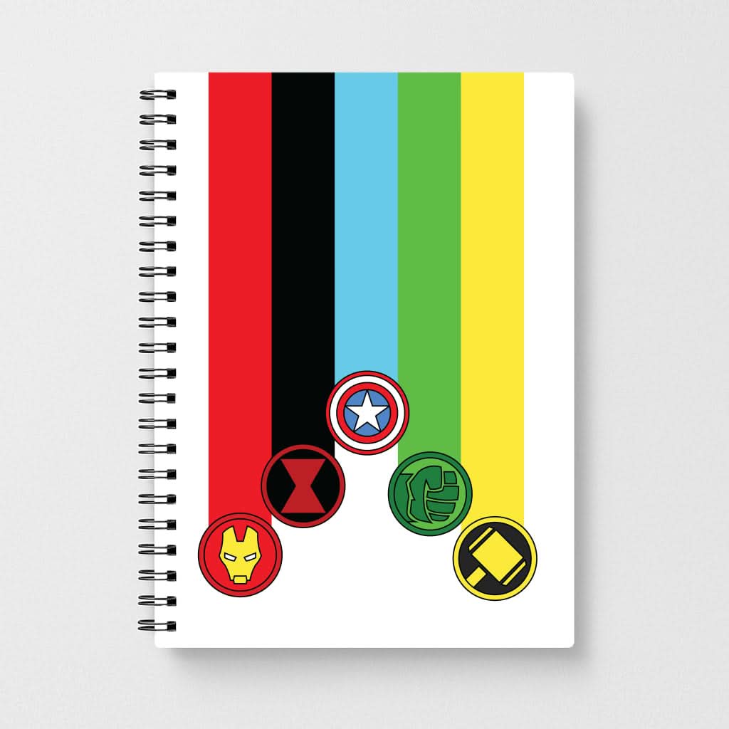 Superhero Team Colourful Symbols  Notebook
