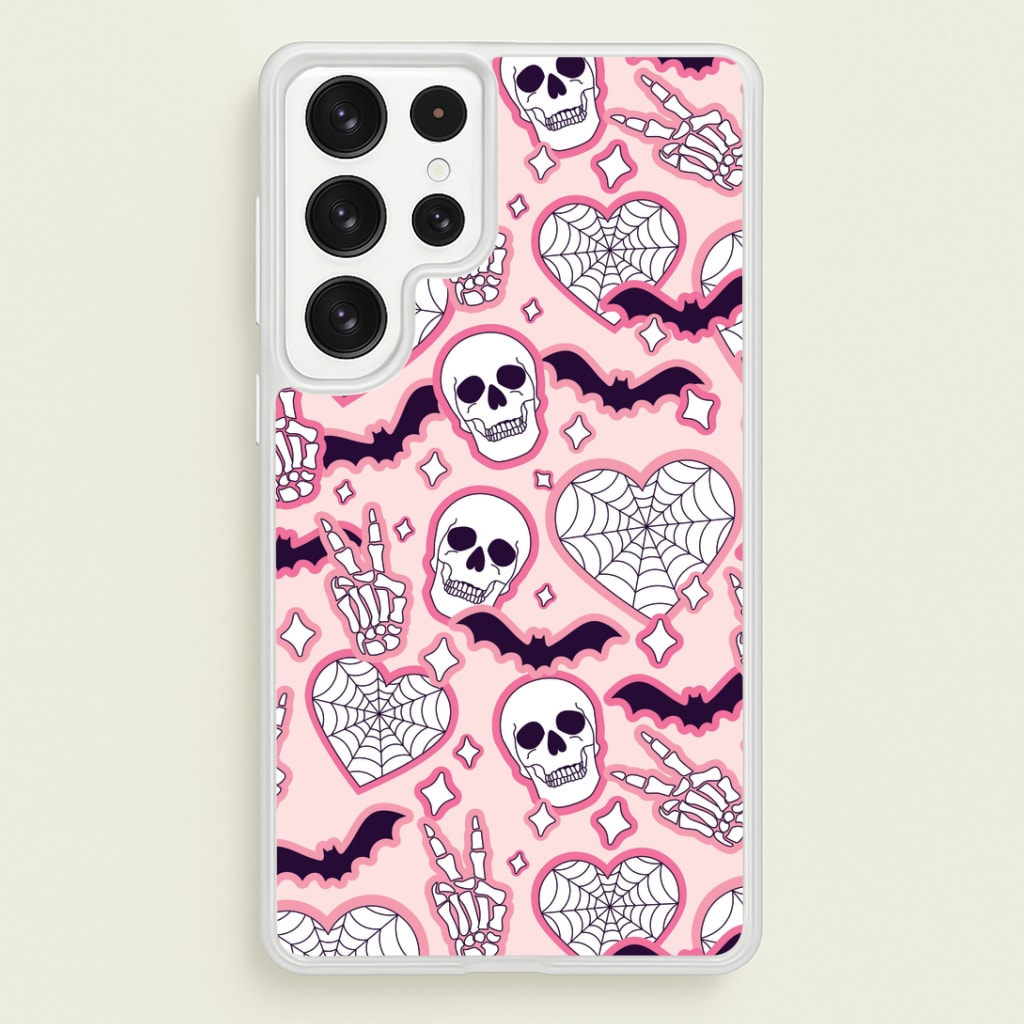 Cute Halloween Stickers Pattern Galaxy S22 Ultra Case