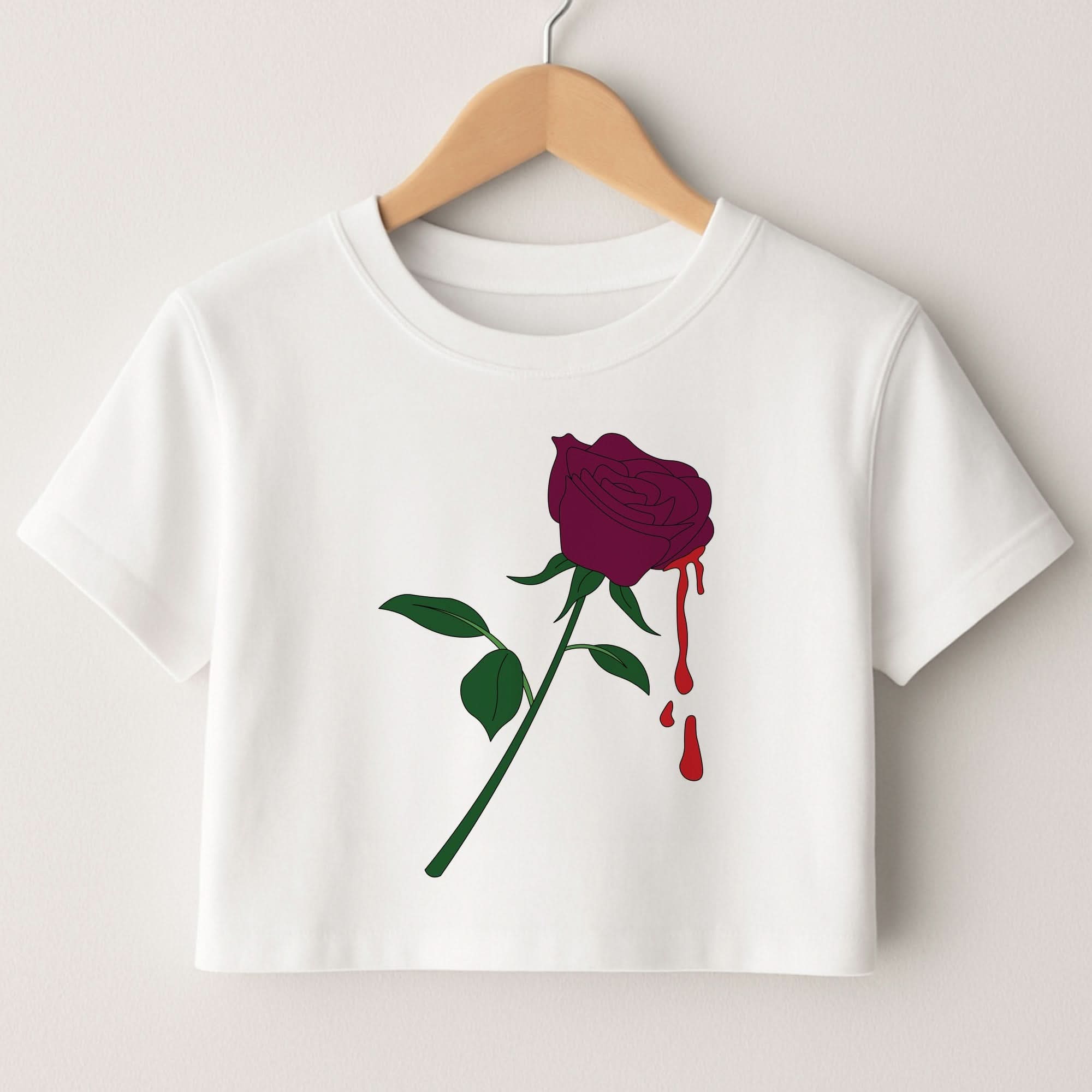 Dark Pink Rose Crop Top