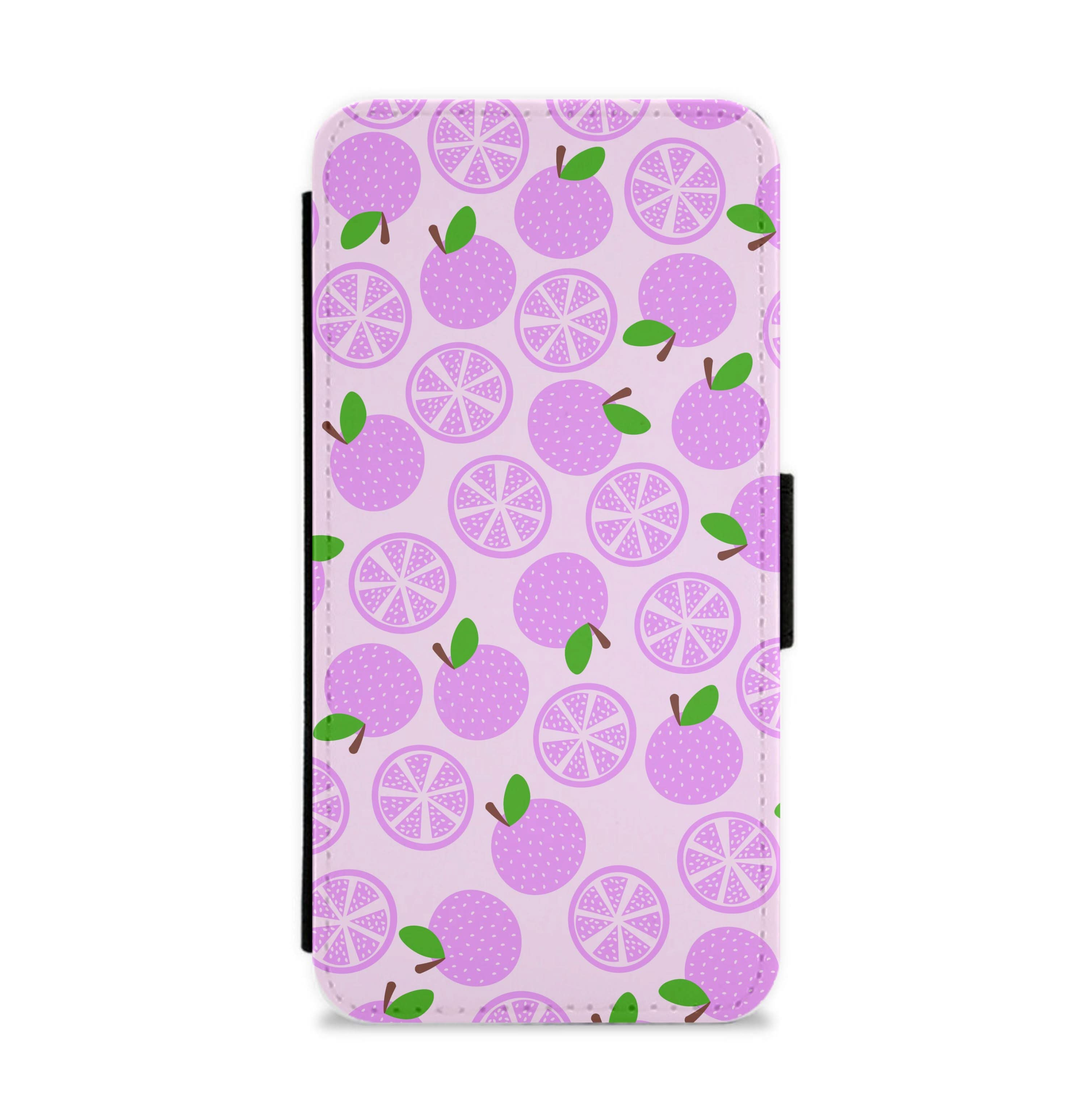 Textured Grapefruit Pattern Flip / Wallet Phone Case