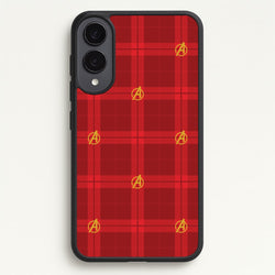Superhero Team Red Tartan Pattern Galaxy S25 Edge Case