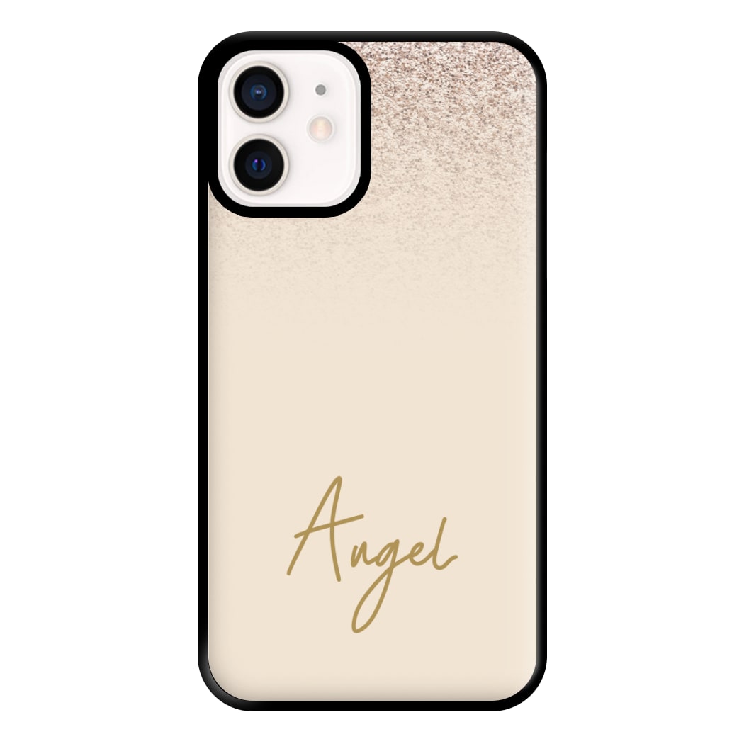 Peach Glitter Personalised Name iPhone 12 Mini Case