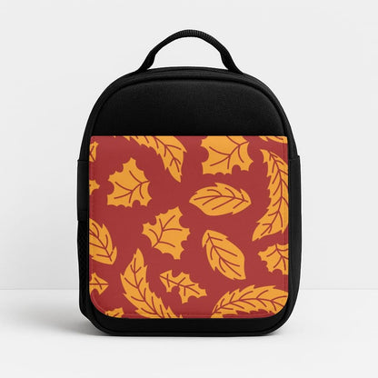Orange Leaves Pattern Insulated Lunch Bag