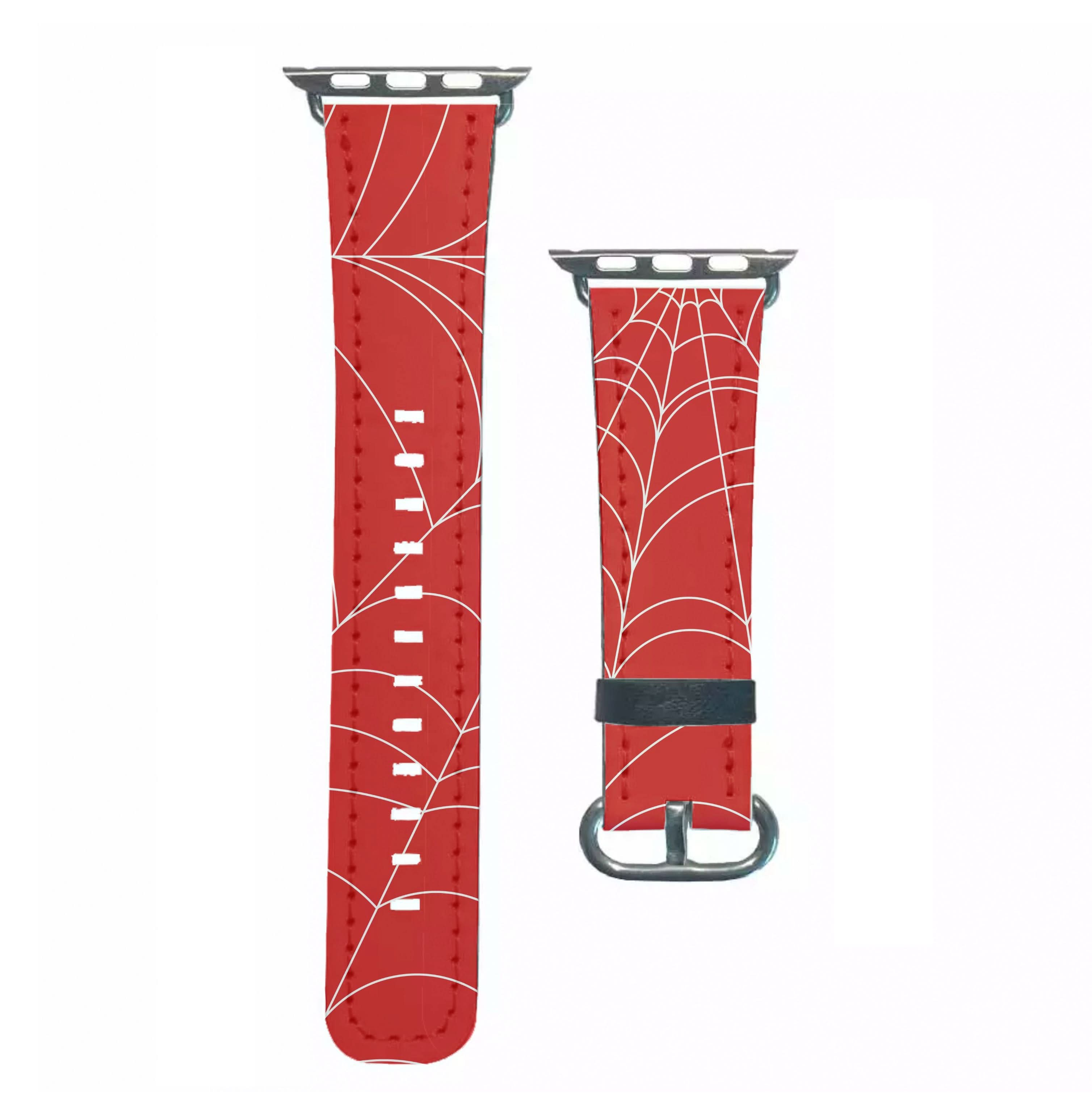 Red Cobwebs Pattern Apple Watch Strap