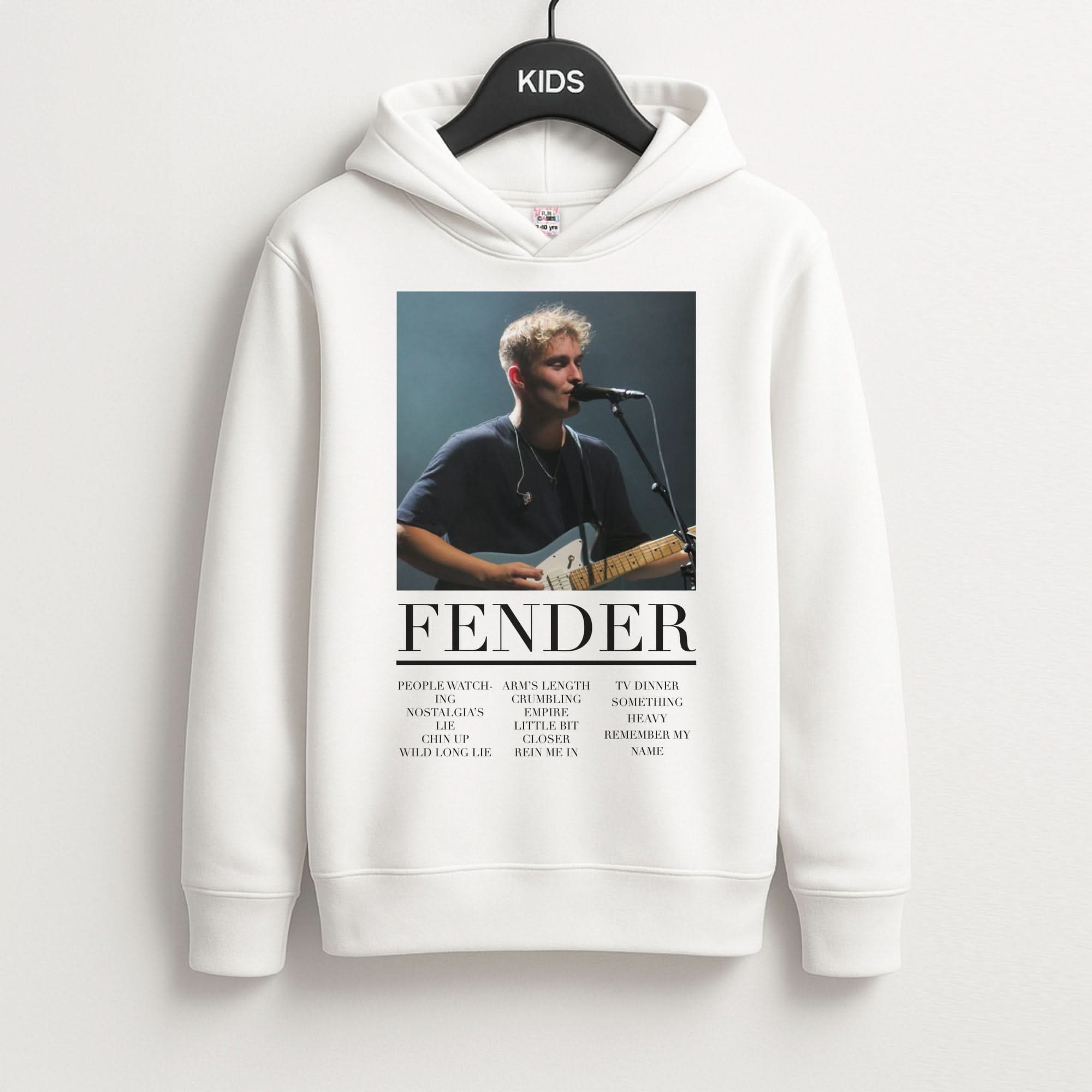 Fender Orange Song List Kids Hoodie