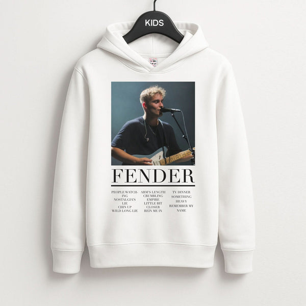 Fender Orange Song List Kids Hoodie
