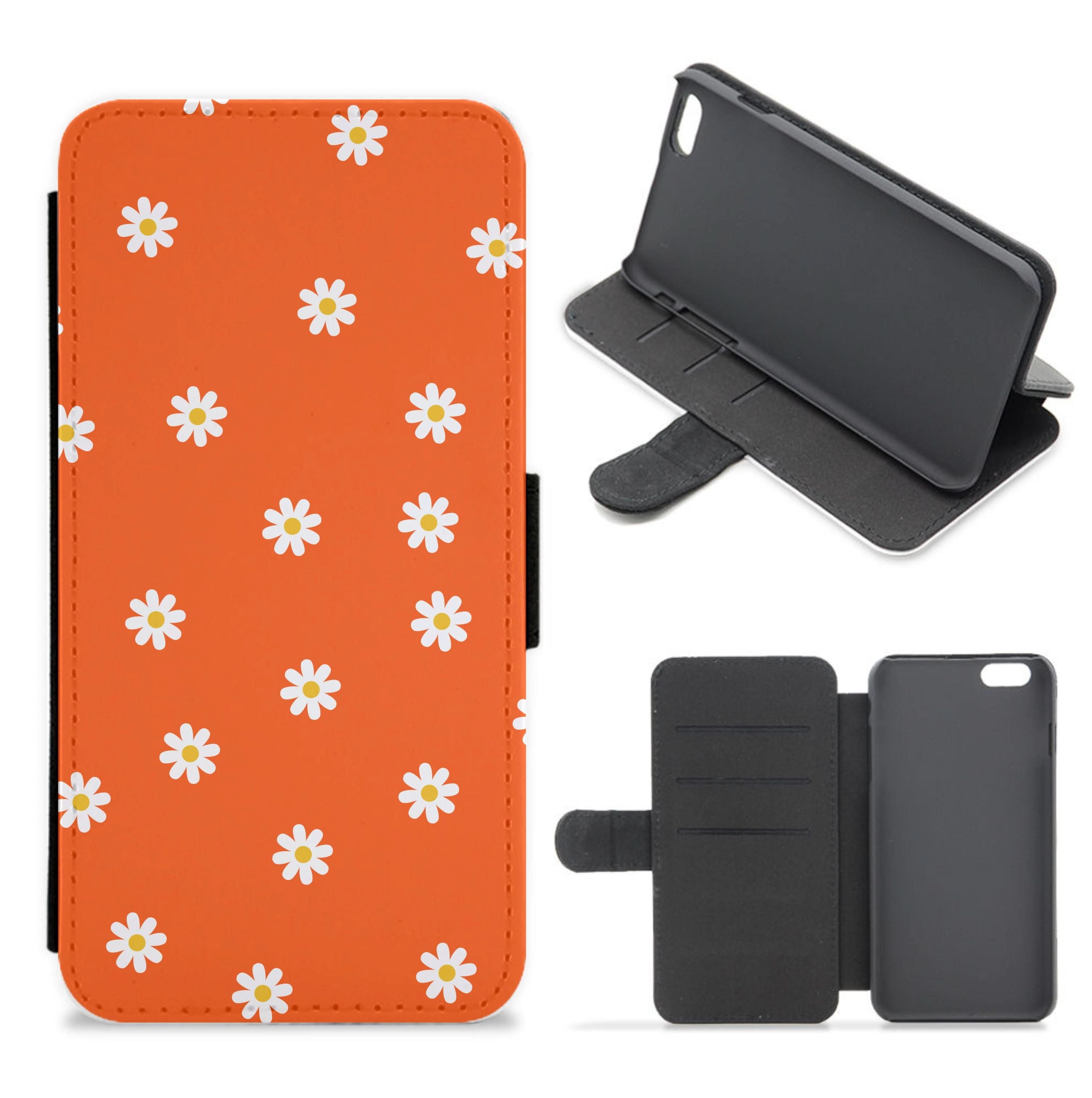 Orange Daisies Flip / Wallet Phone Case