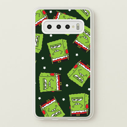 Grumpy Christmas Cartoon Sponge Pattern Galaxy S10 Plus Case