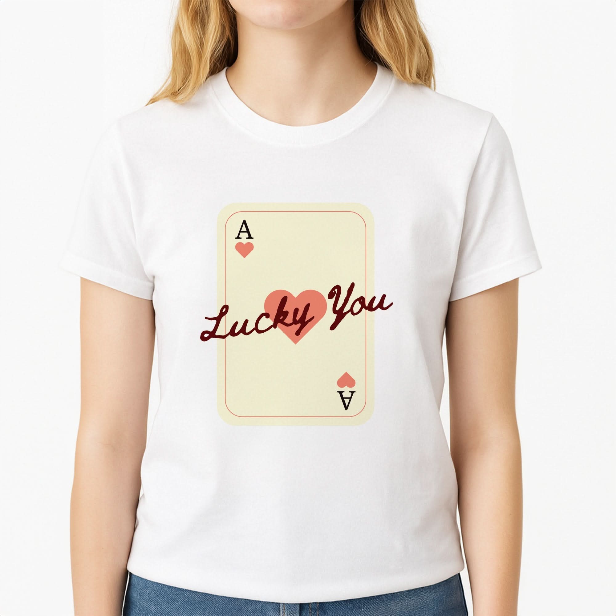 Lucky You Card Womens T-Shirt