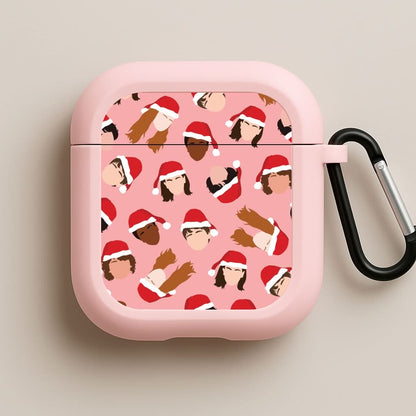 Christmas Stranger Crew Pattern Pink AirPods Case