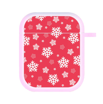 Red Snow Pattern AirPods Case