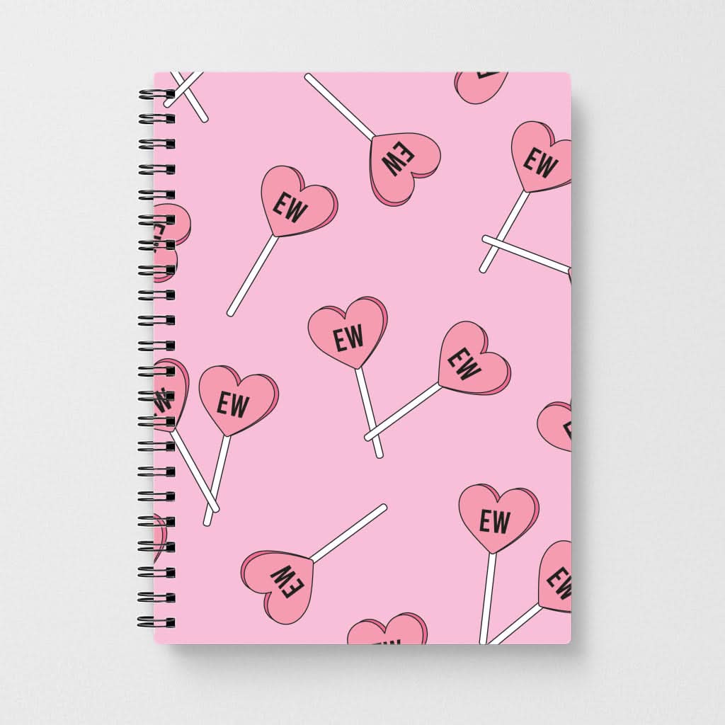 Ew Love Heart Lolipops Pattern Notebook
