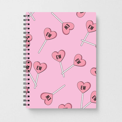 Ew Love Heart Lolipops Pattern Notebook