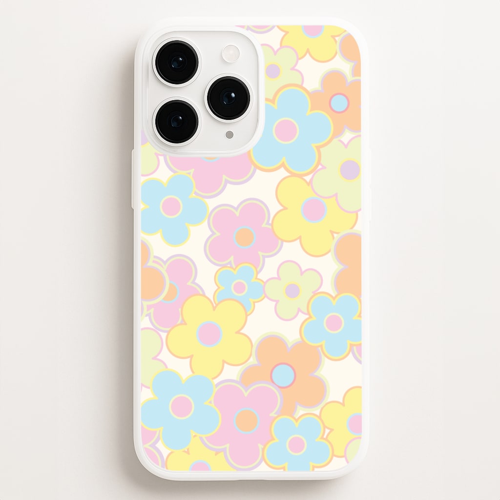 Pastel Abstract Flowers Pattern Phone Case for iPhone, Samsung Galaxy and Google Pixel