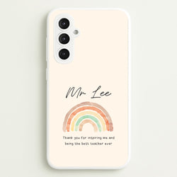 Biege Personalised Teacher Rainbow  Galaxy S23FE Case