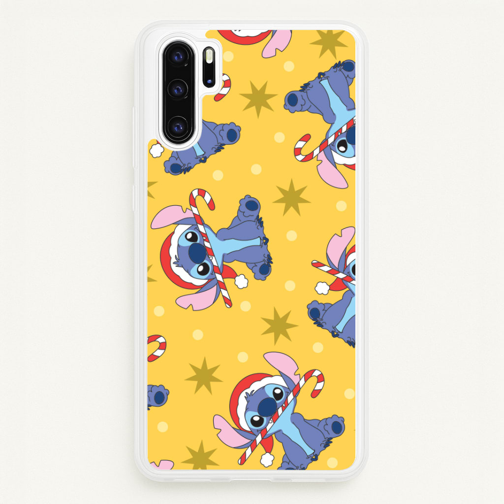 Cute Blue Alien Candycane Christmas Pattern Huawei P30 Pro Case