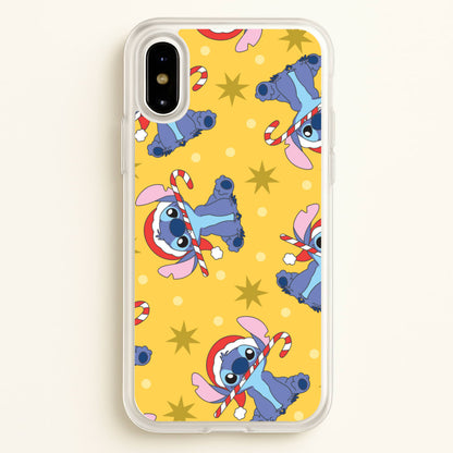 Cute Blue Alien Candycane Christmas Pattern iPhone X / XS Case